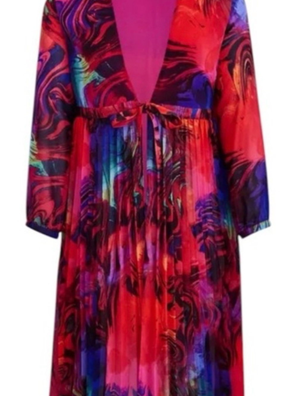 1X/2X Torrid Pink Multi Marble-Print Plus Size Maxi Dress